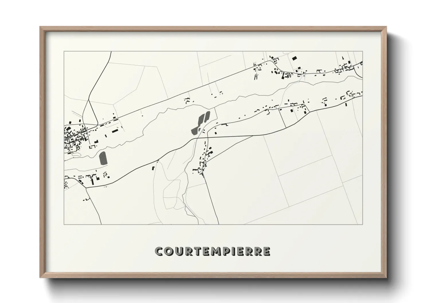 Une affiche de carte sur Courtempierre
