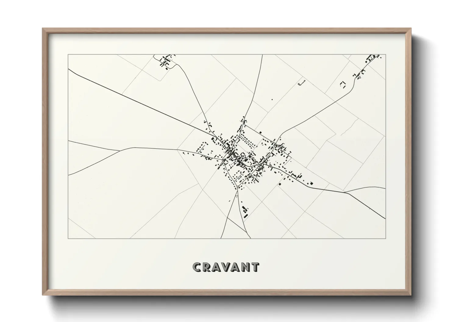 Une affiche de carte sur Cravant