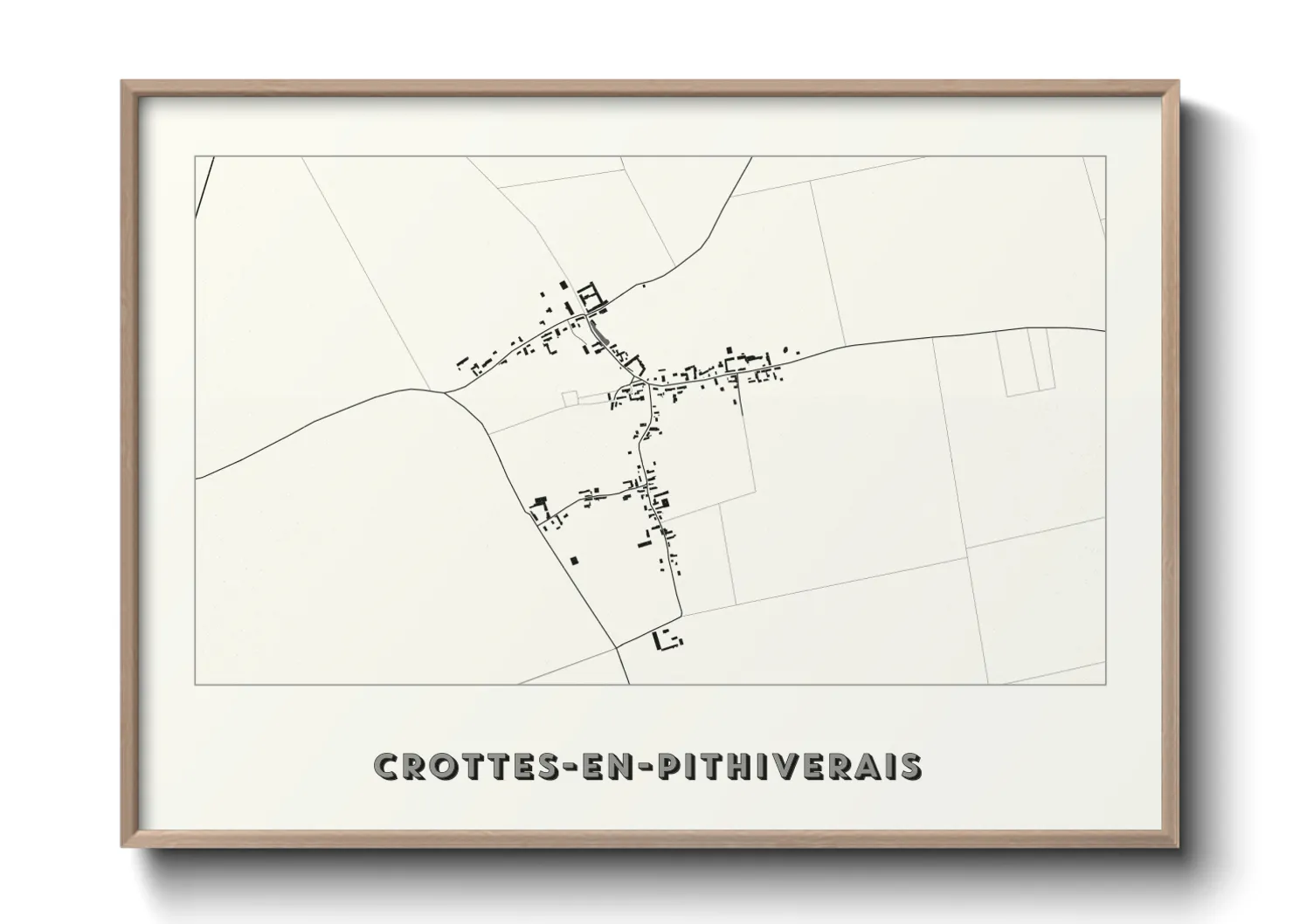 Une affiche de carte sur Crottes-en-Pithiverais