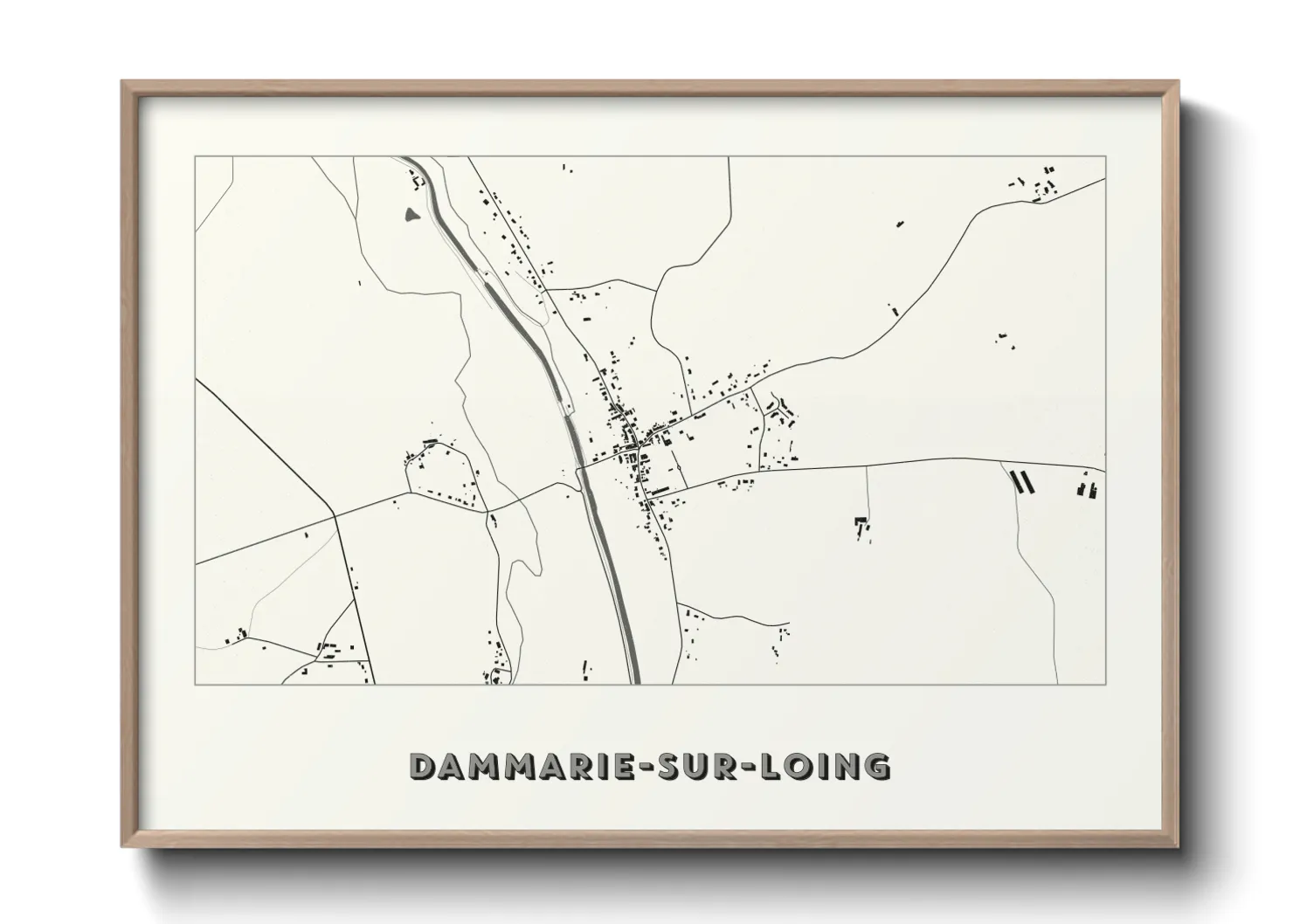 Une affiche de carte sur Dammarie-sur-Loing