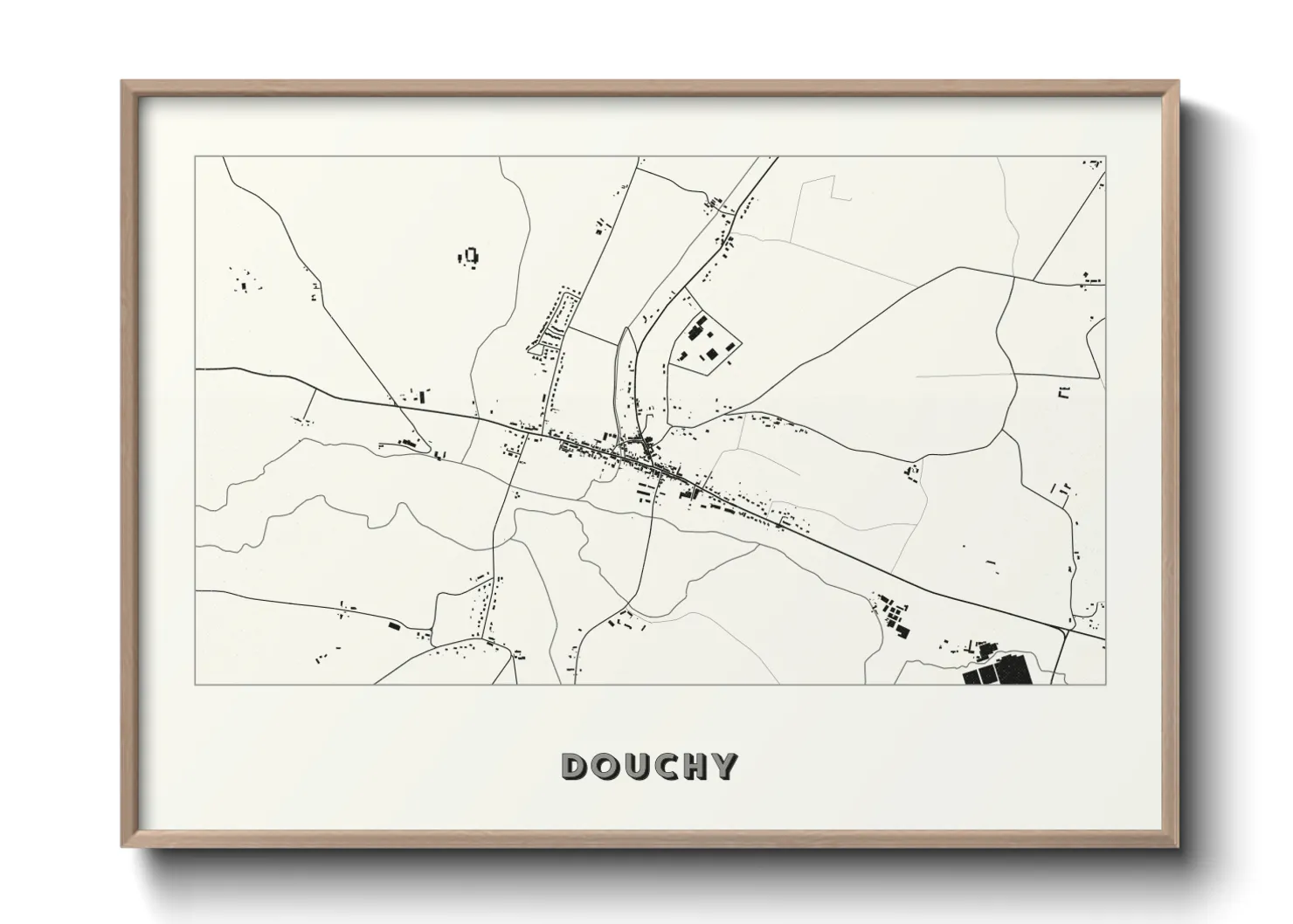 Une affiche de carte sur Douchy