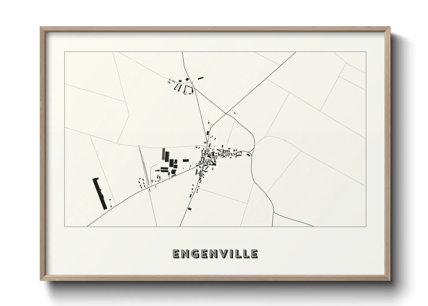 Une affiche de carte sur Engenville