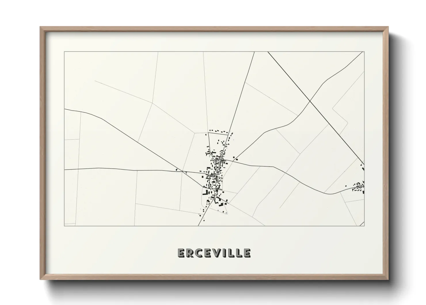 Une affiche de carte sur Erceville