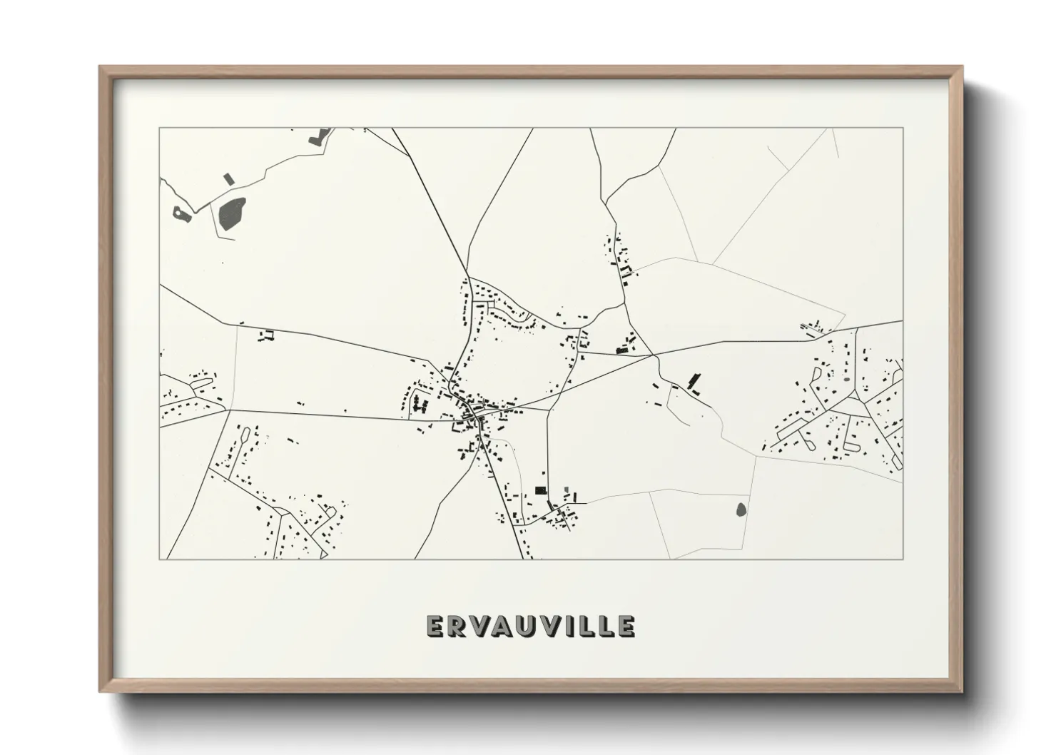 Une affiche de carte sur Ervauville