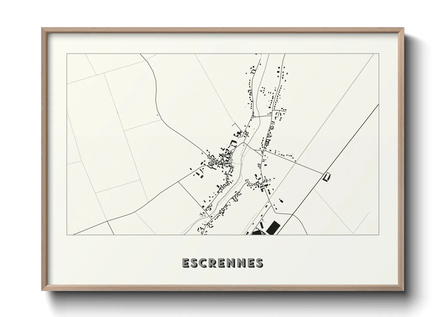 Une affiche de carte sur Escrennes