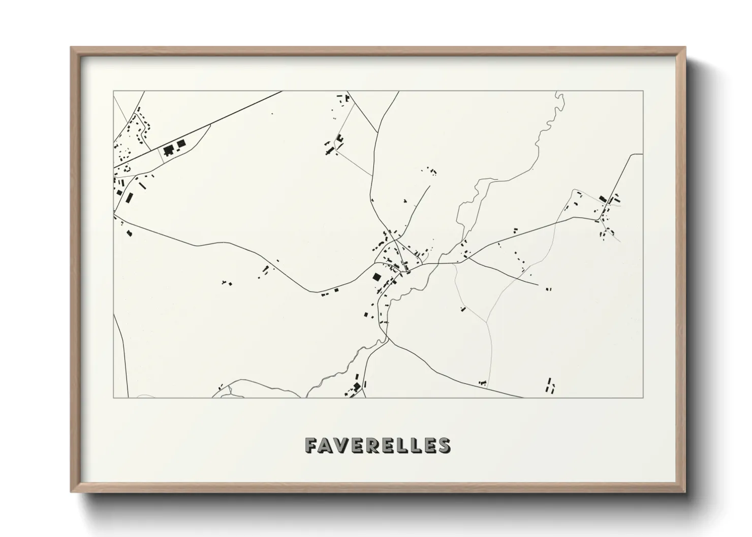 Une affiche de carte sur Faverelles