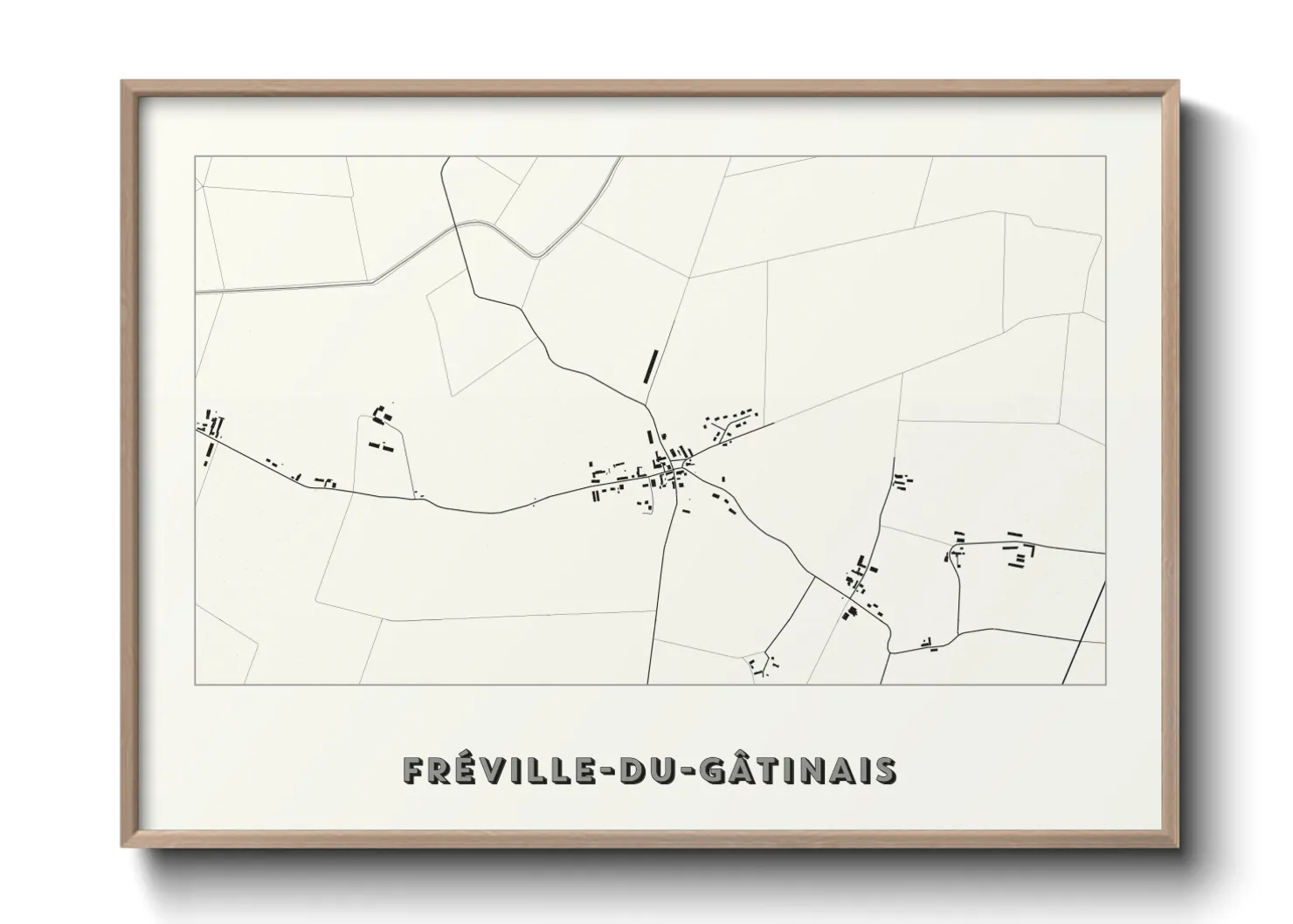 Une affiche de carte sur Fréville-du-Gâtinais