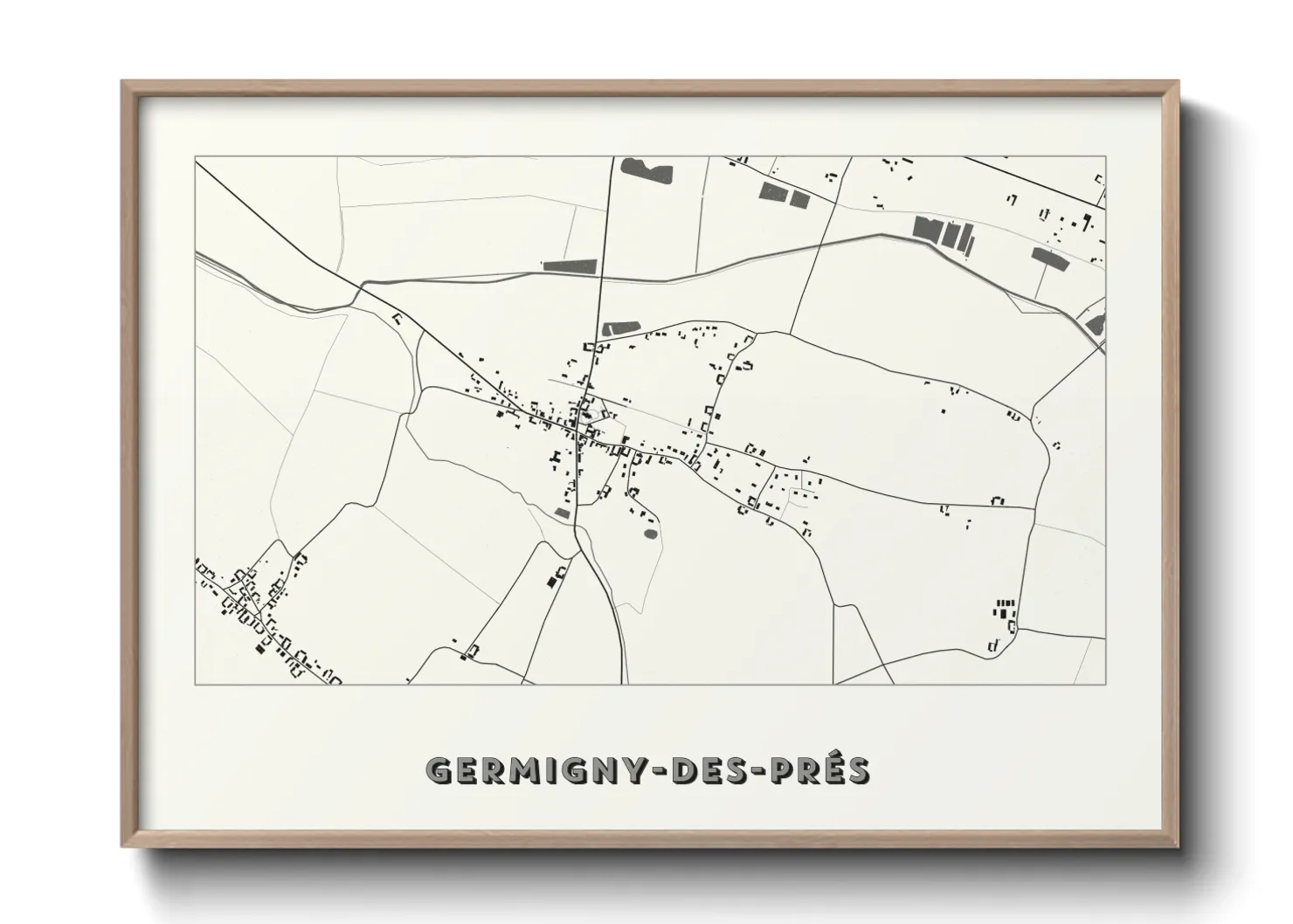 Une affiche de carte sur Germigny-des-Prés