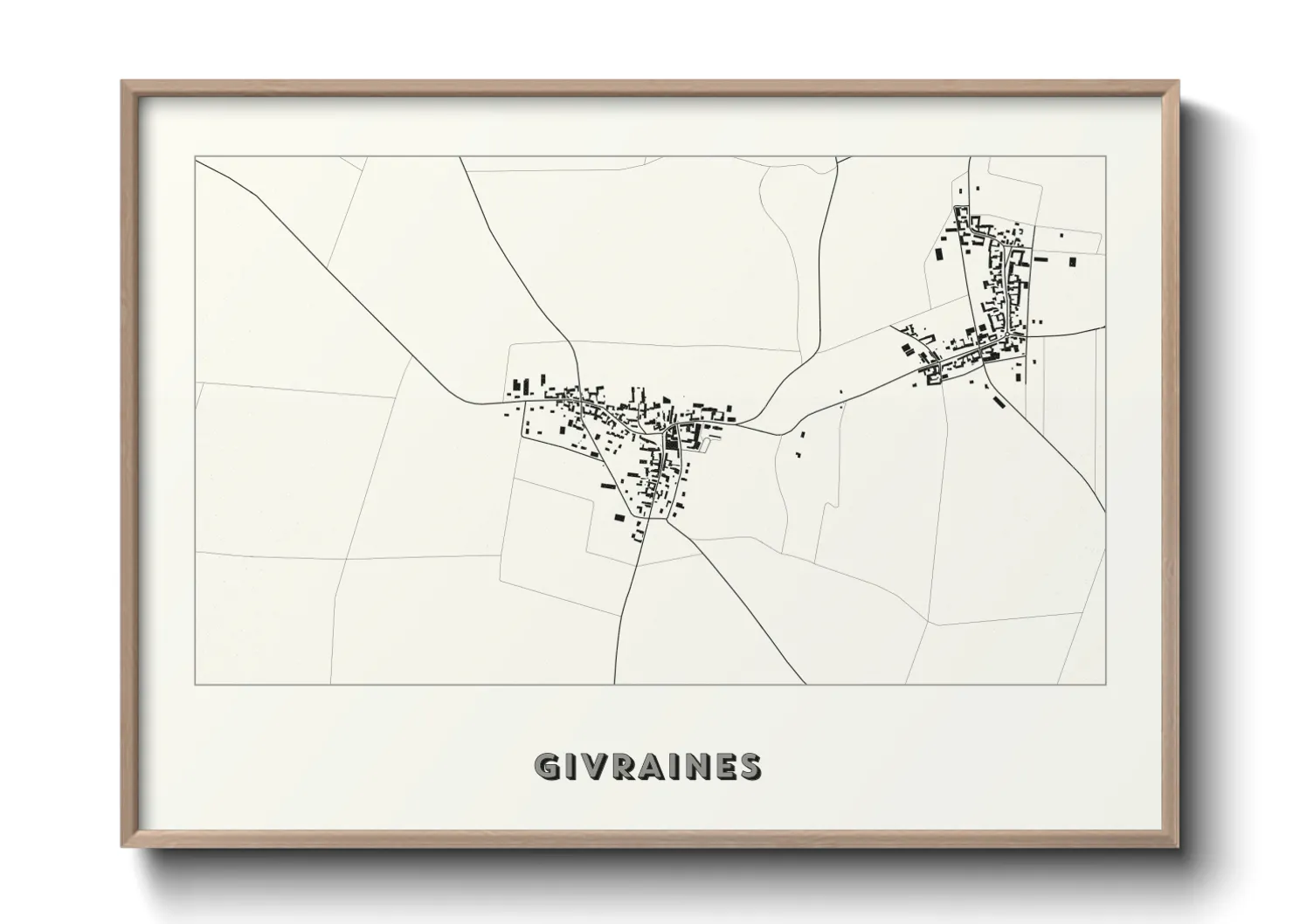 Une affiche de carte sur Givraines