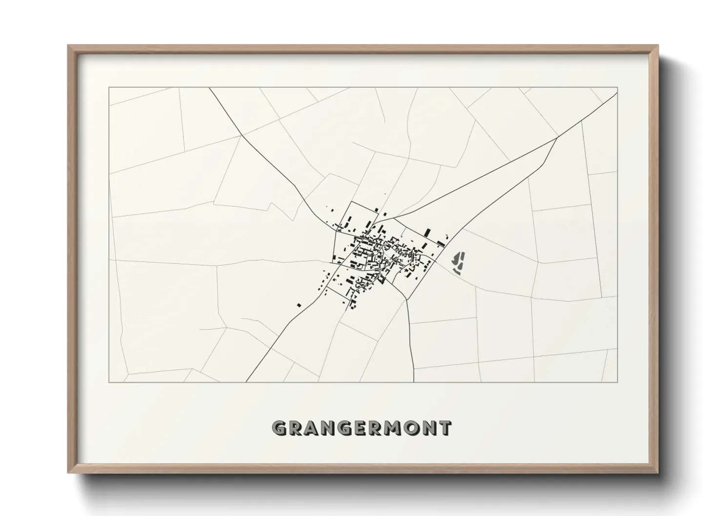 Une affiche de carte sur Grangermont