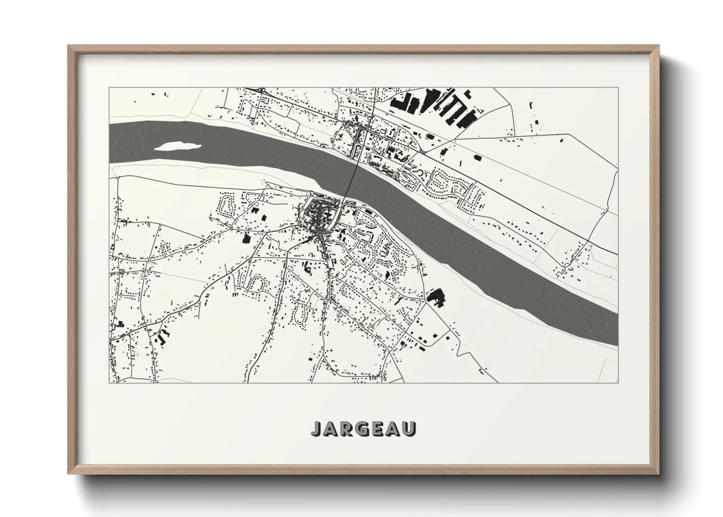 Une affiche de carte sur Jargeau