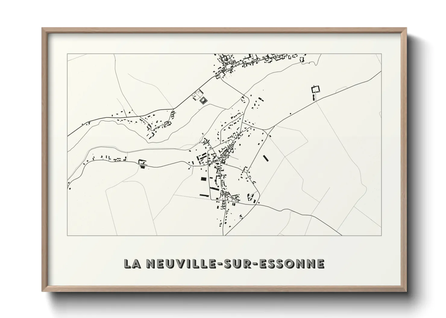 Une affiche de carte sur La Neuville-sur-Essonne