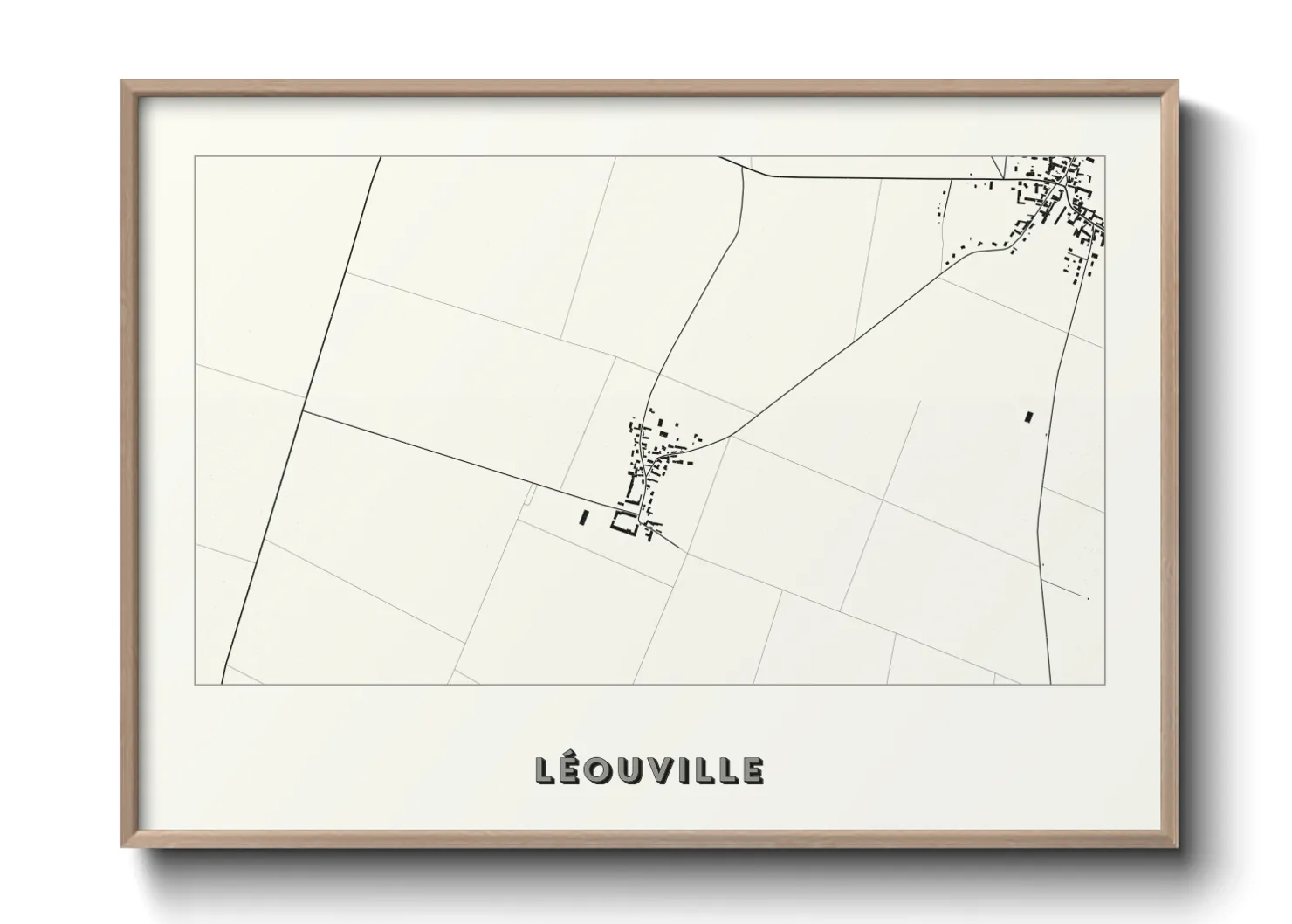 Une affiche de carte sur Léouville