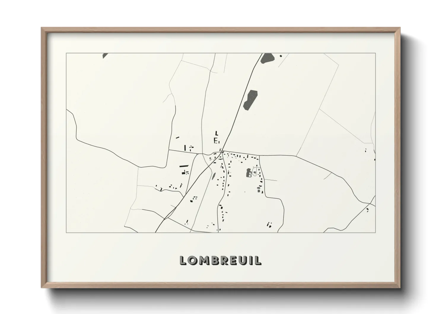 Une affiche de carte sur Lombreuil