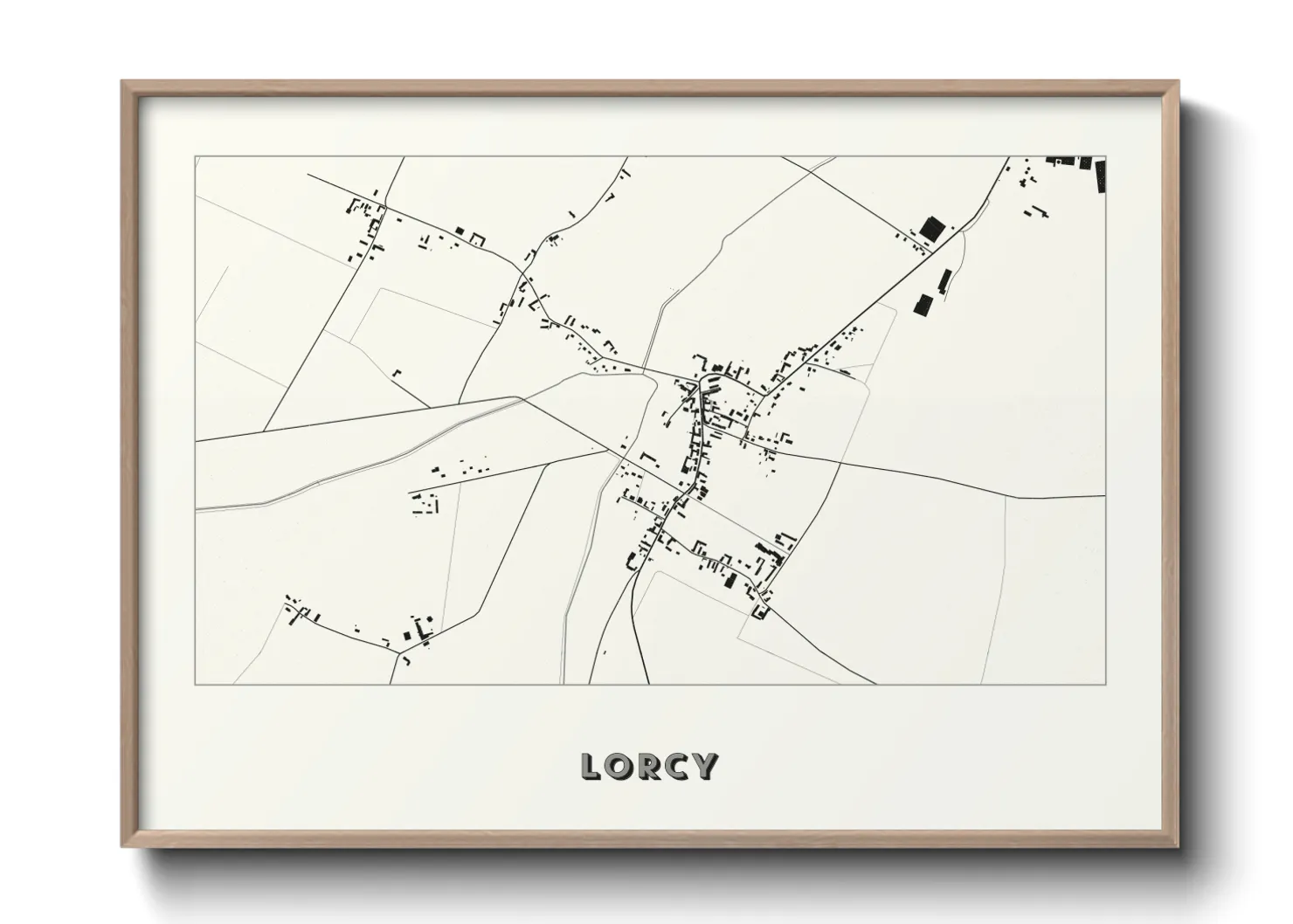 Une affiche de carte sur Lorcy