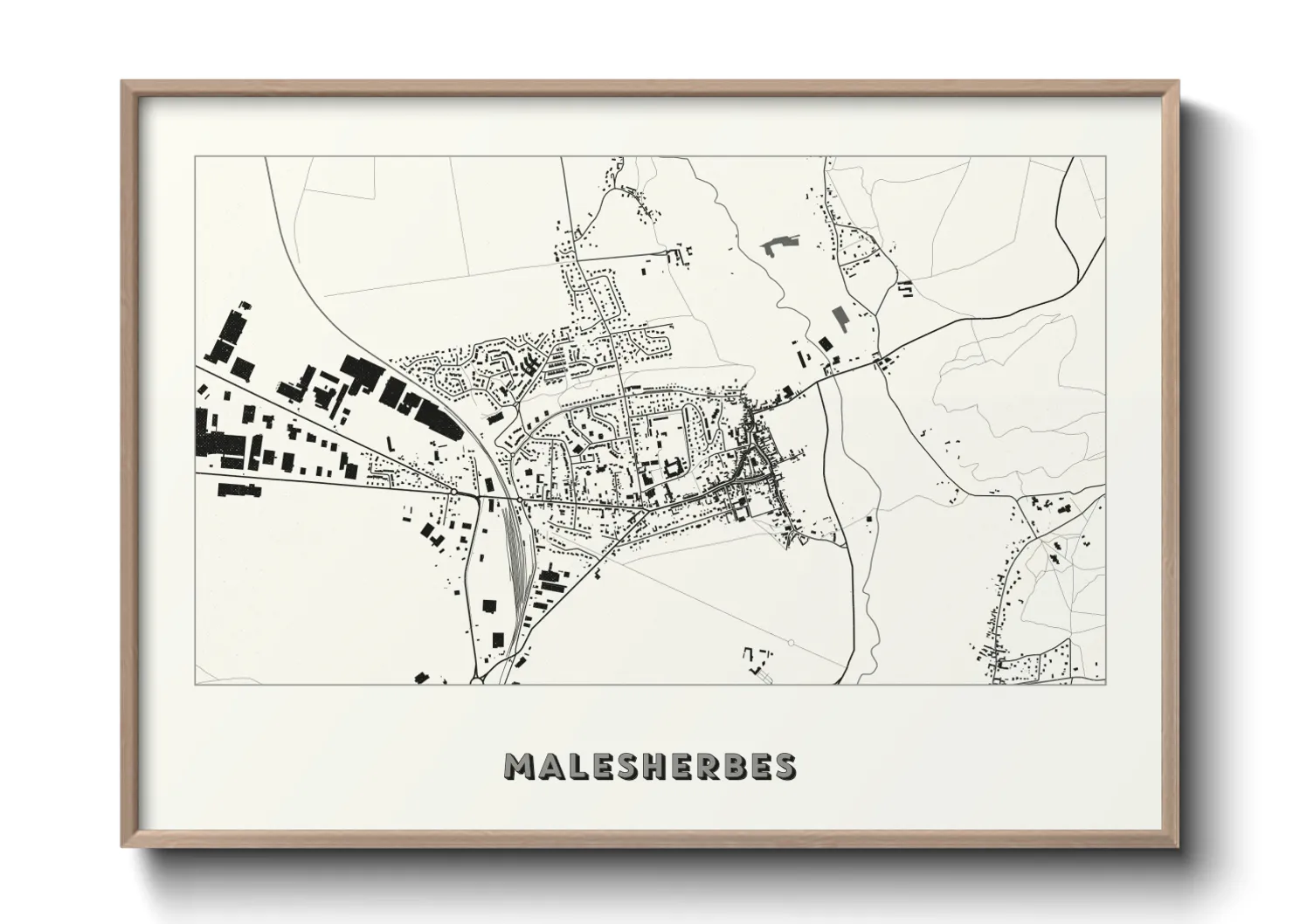 Une affiche de carte sur Malesherbes