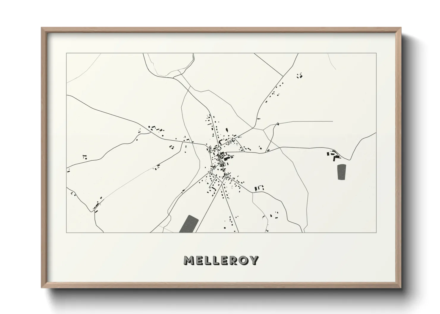 Une affiche de carte sur Melleroy