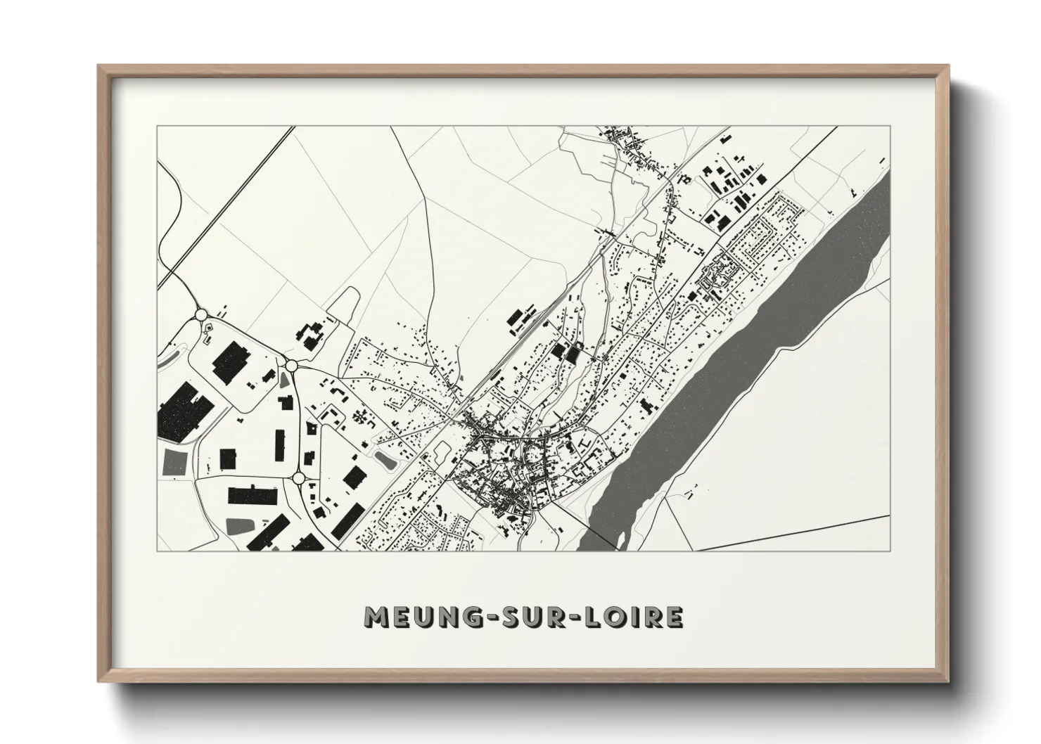 Une affiche de carte sur Meung-sur-Loire