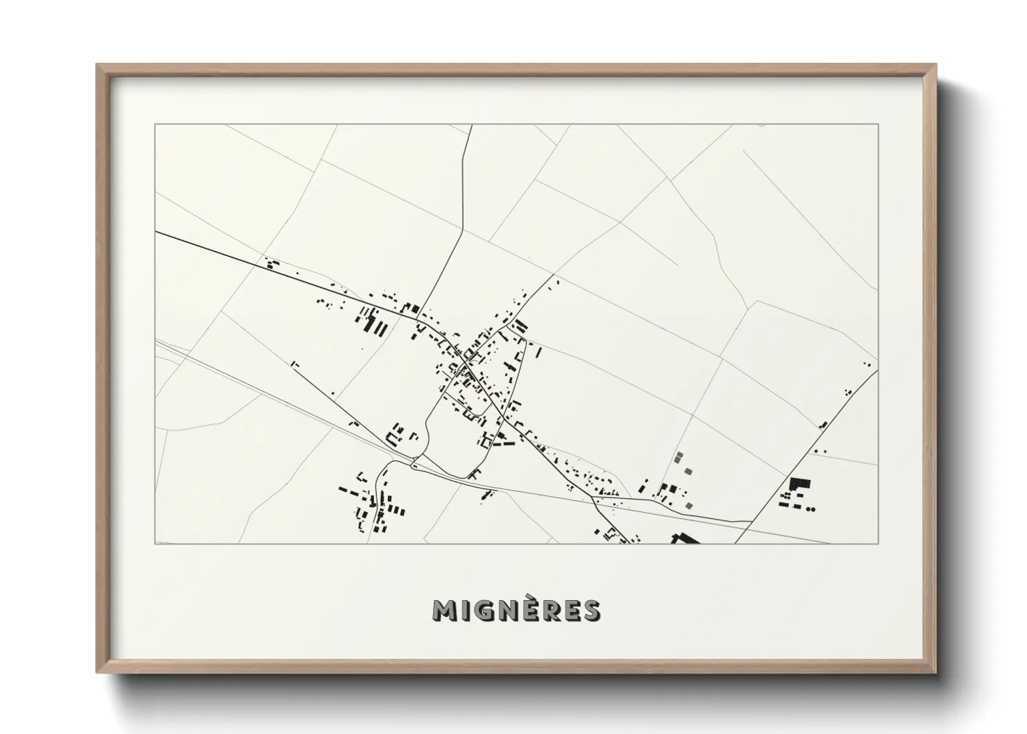 Une affiche de carte sur Mignères