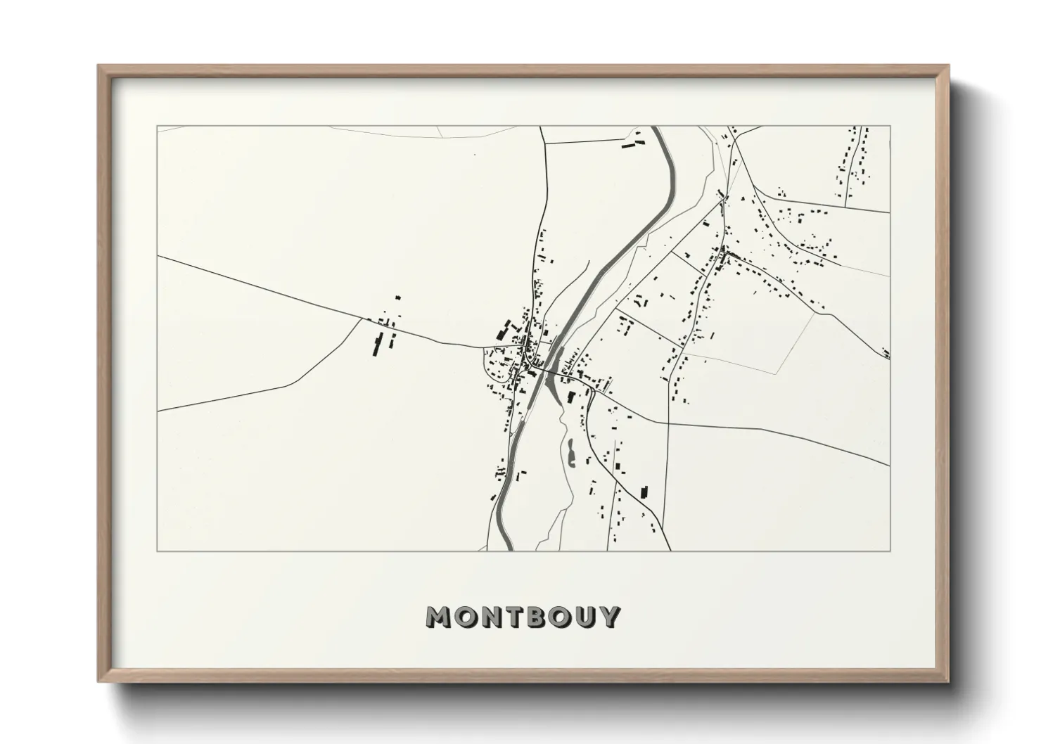 Une affiche de carte sur Montbouy