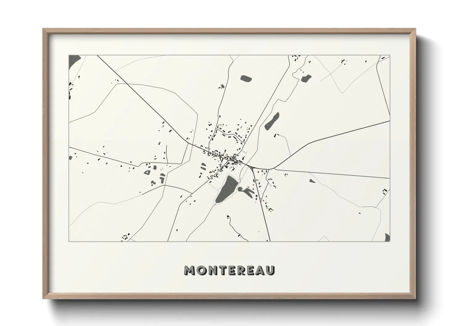 Une affiche de carte sur Montereau