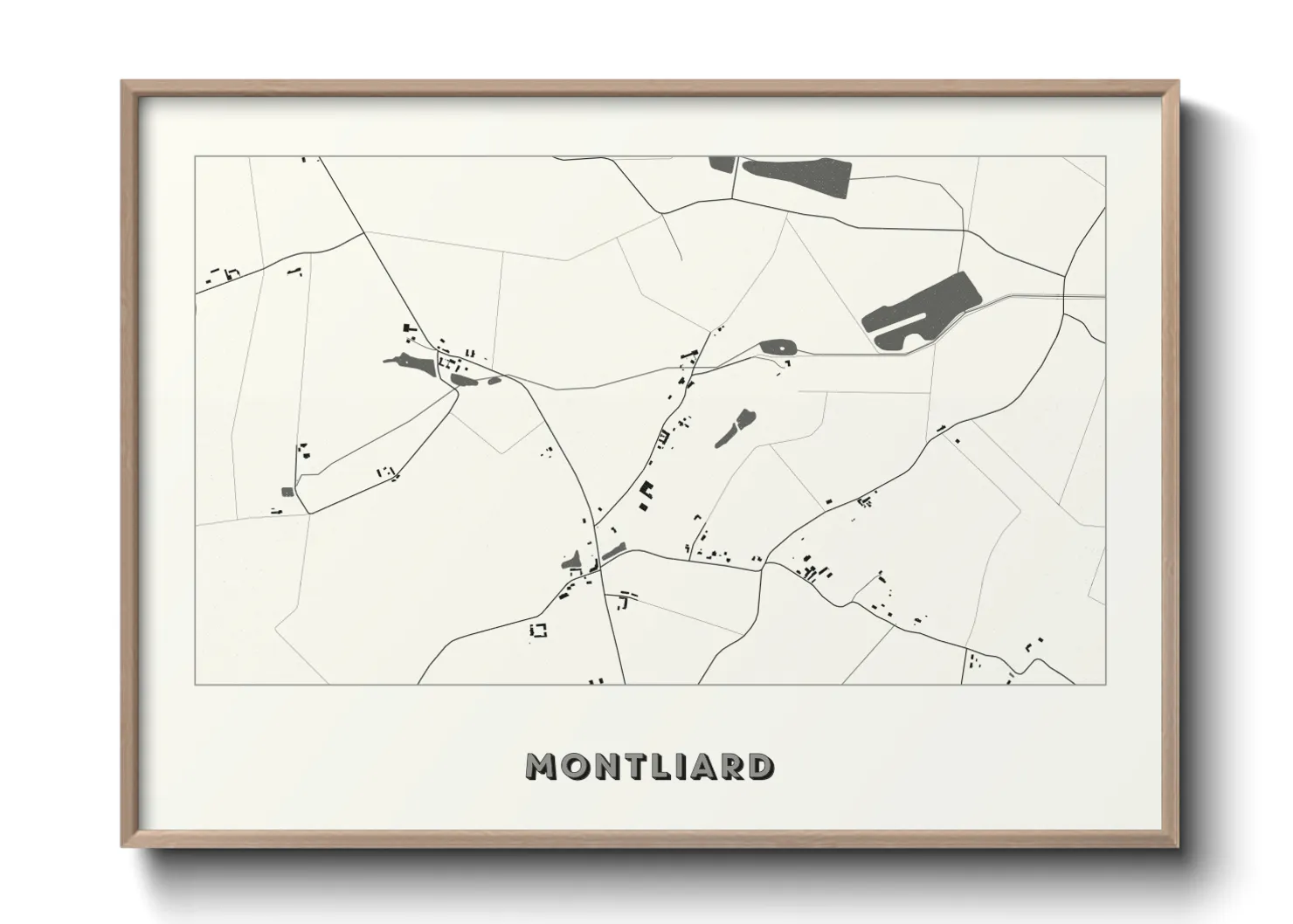 Une affiche de carte sur Montliard