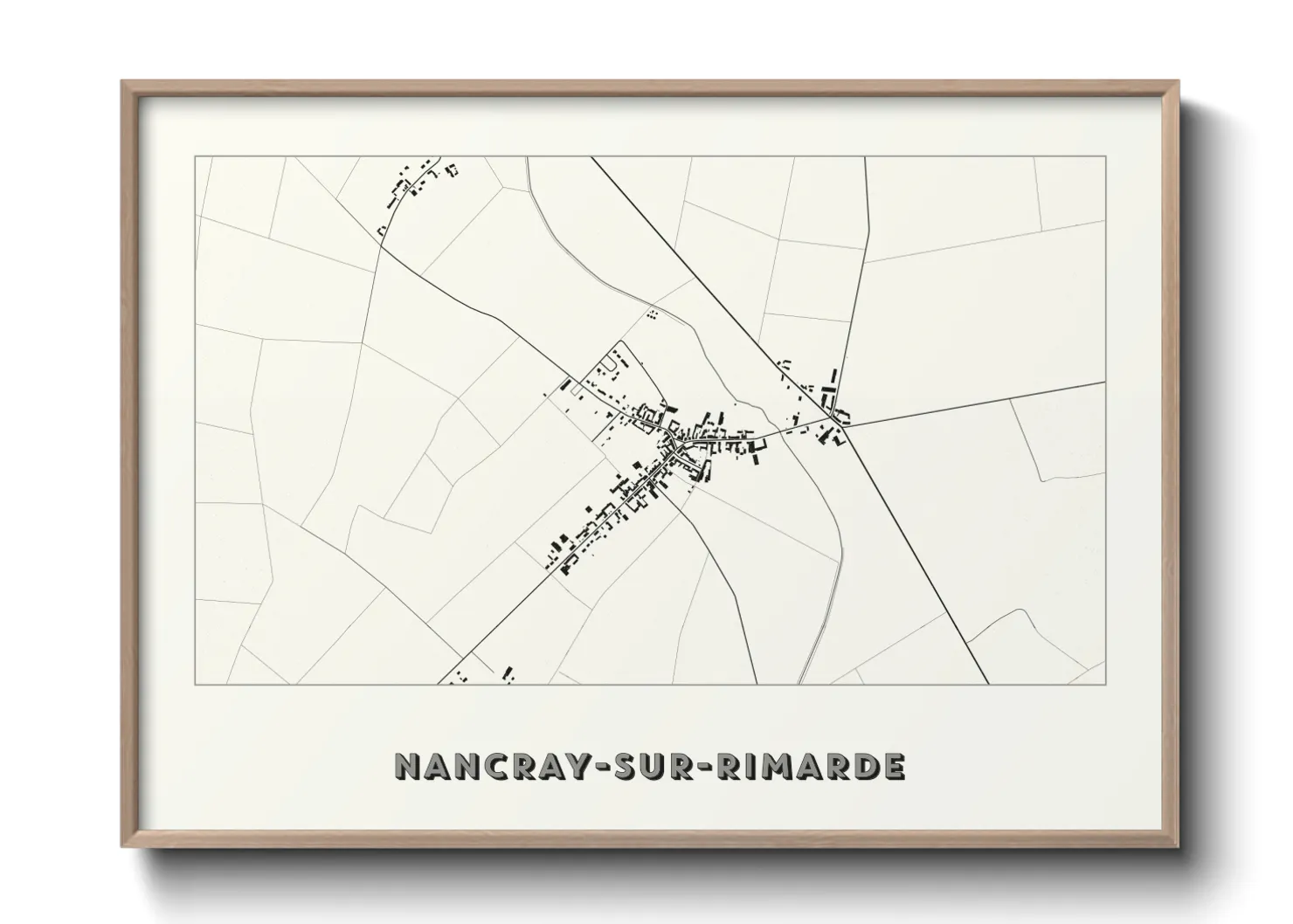 Une affiche de carte sur Nancray-sur-Rimarde