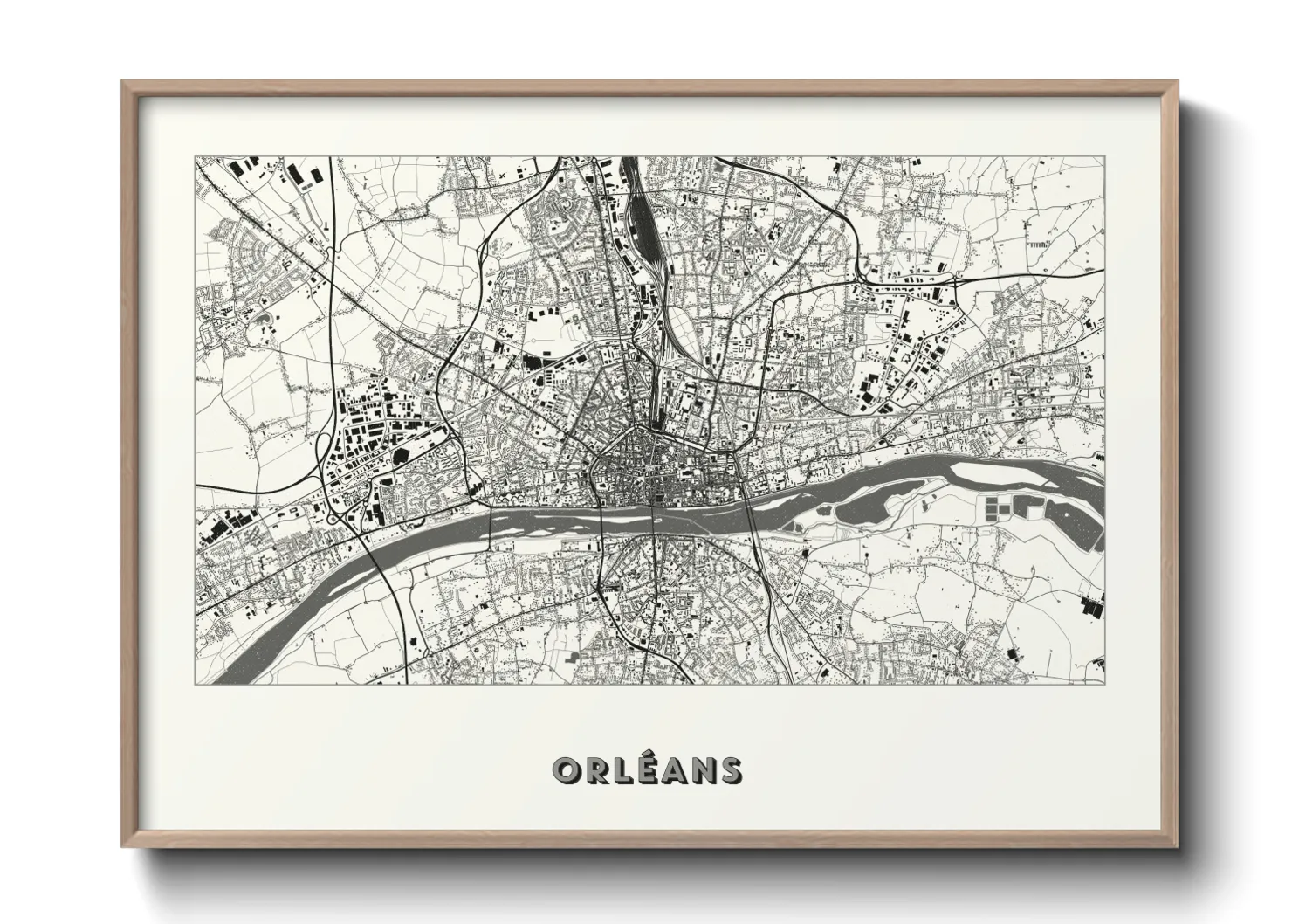 Une affiche de carte sur Orléans