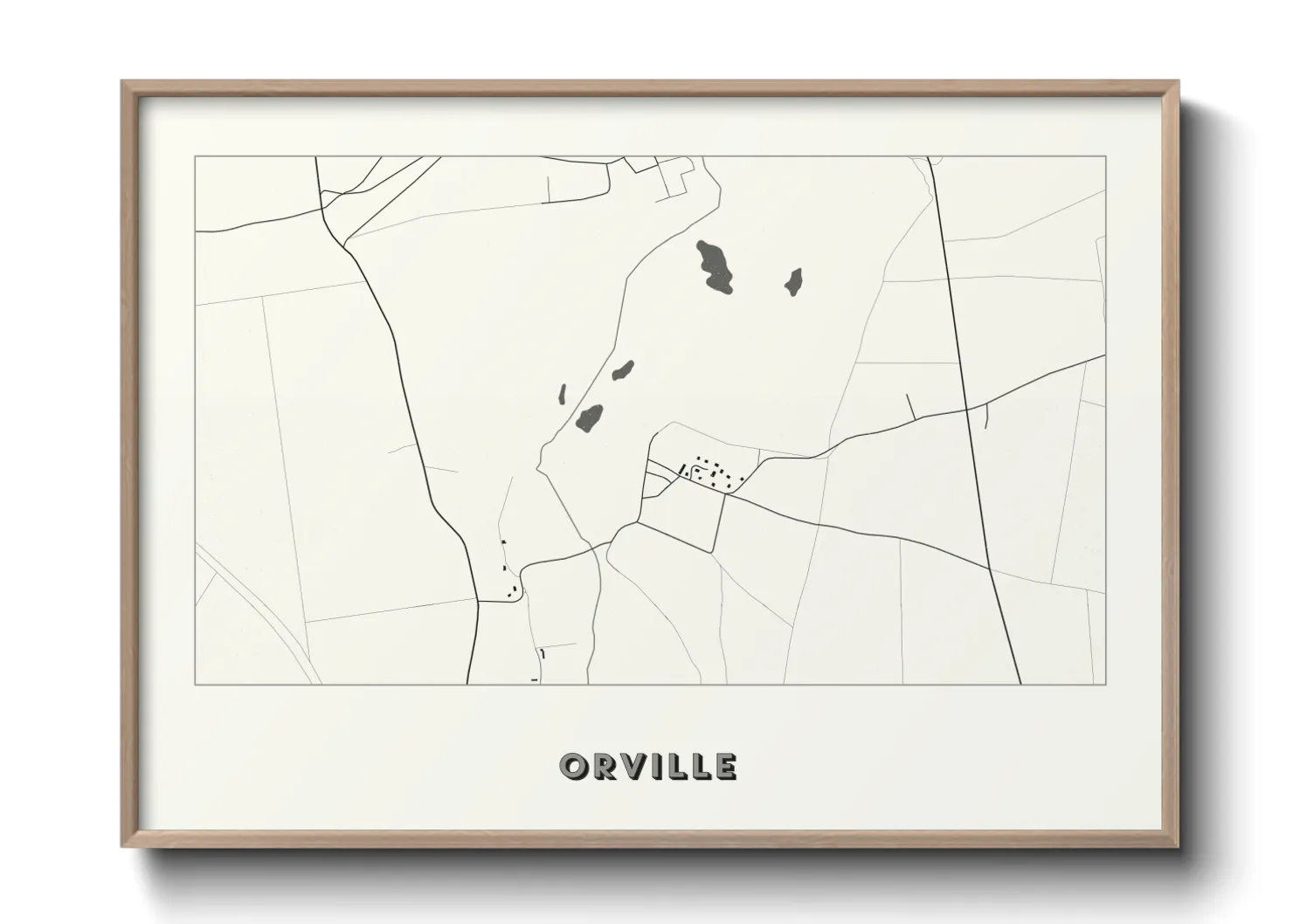 Une affiche de carte sur Orville