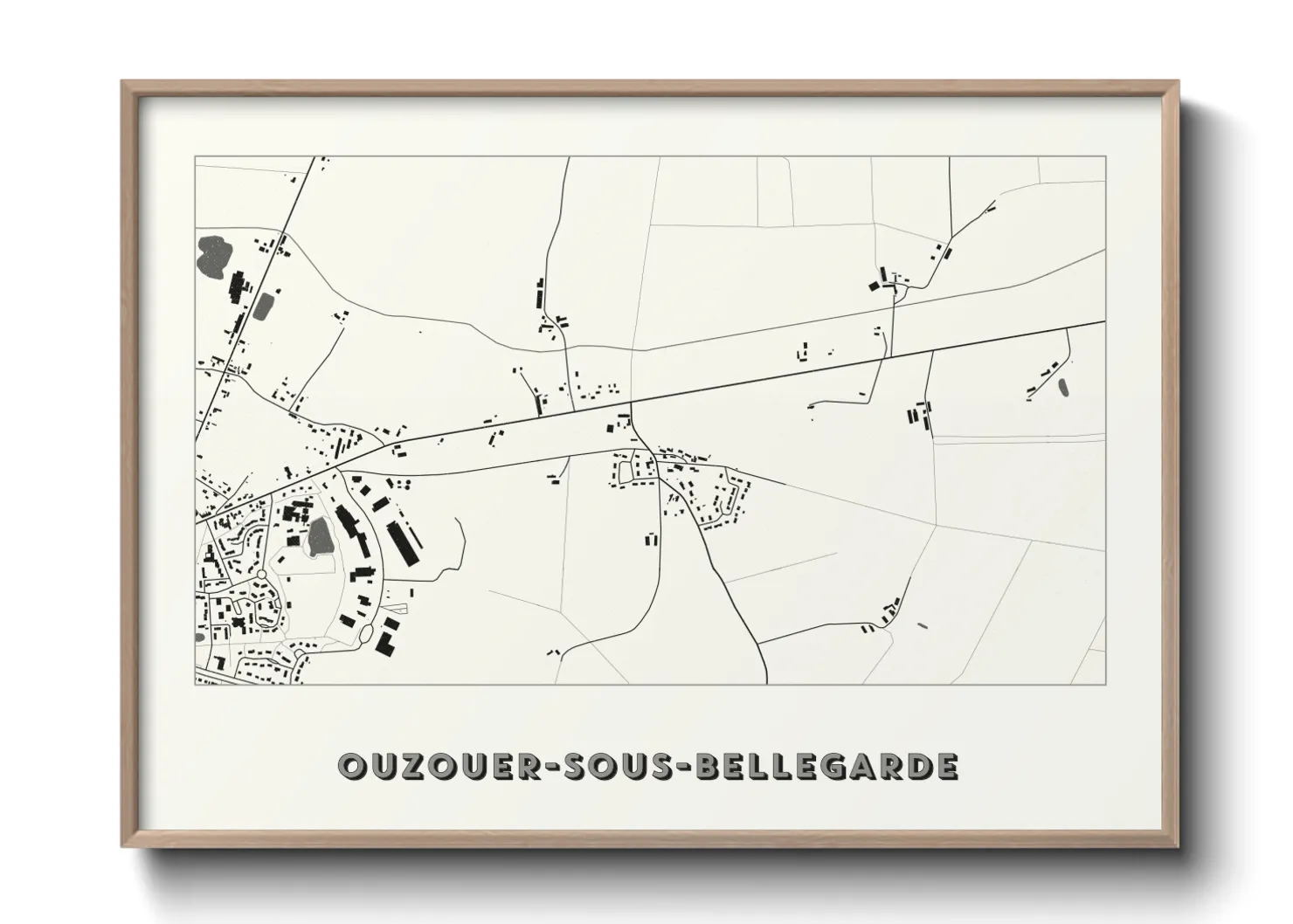 Une affiche de carte sur Ouzouer-sous-Bellegarde