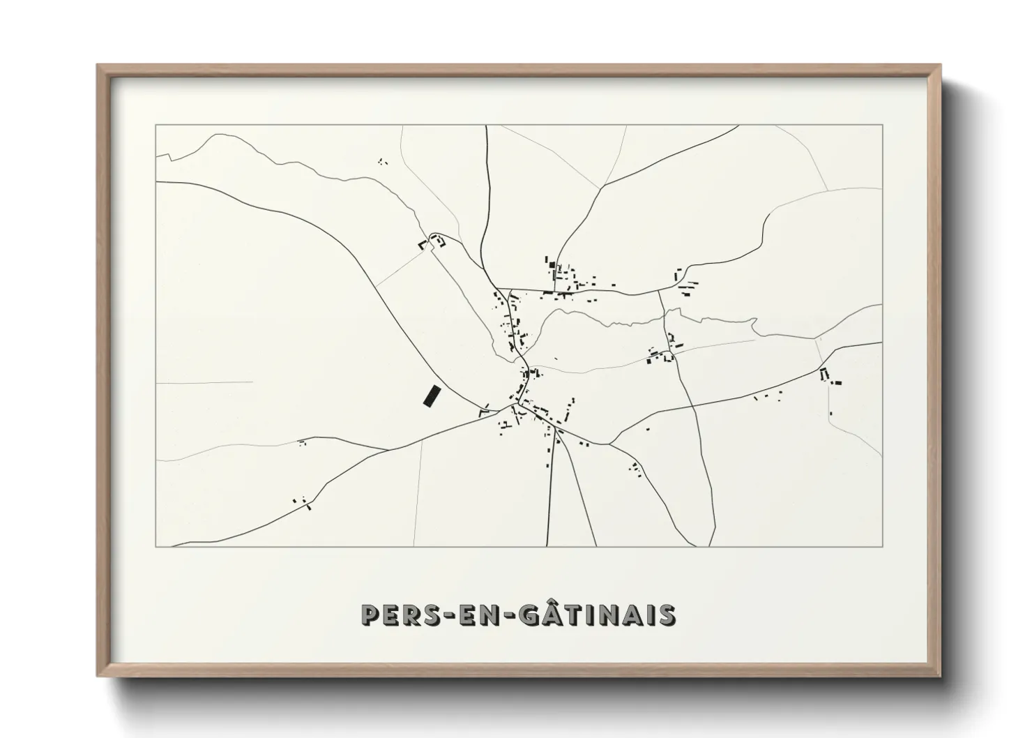 Une affiche de carte sur Pers-en-Gâtinais