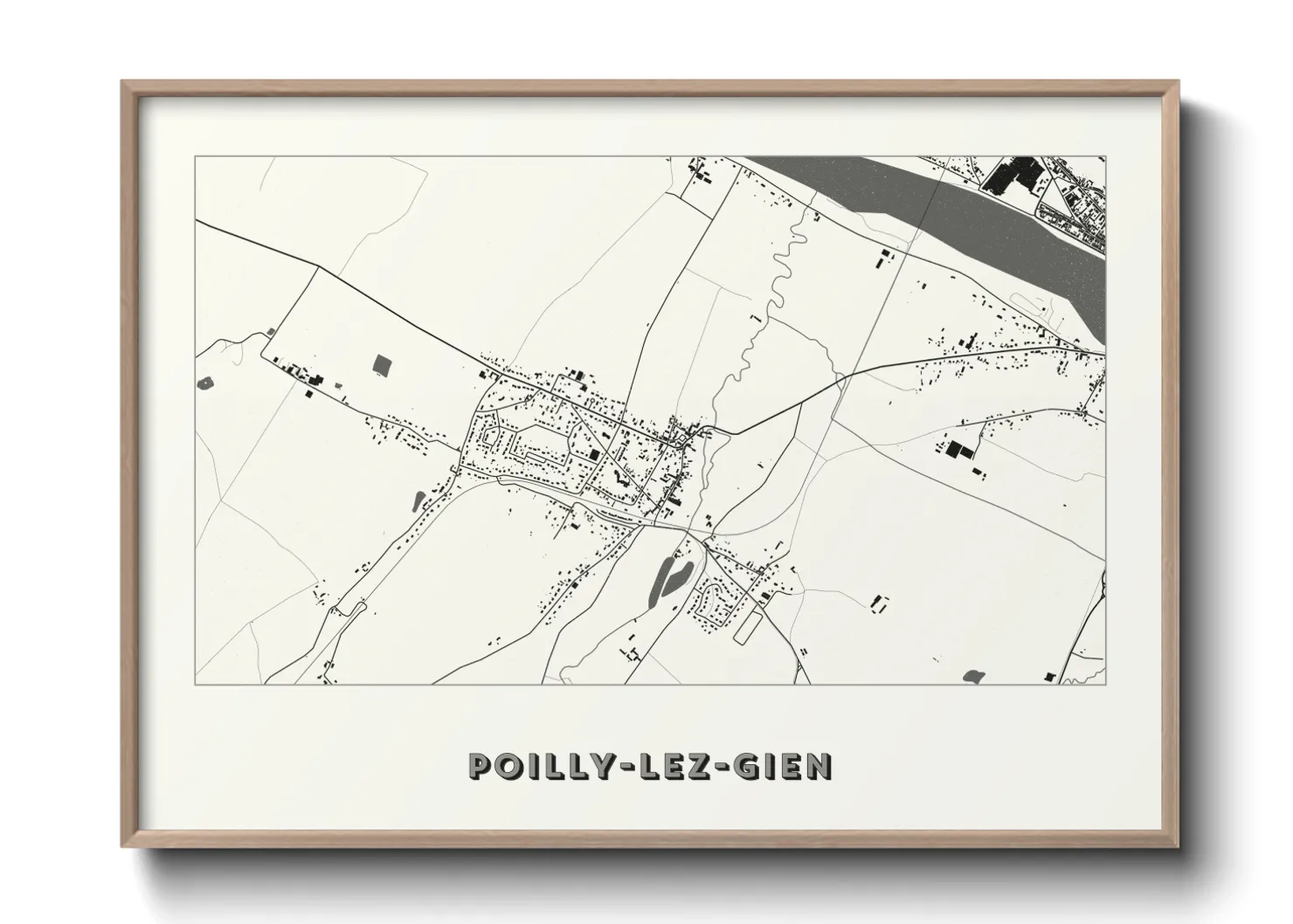 Une affiche de carte sur Poilly-lez-Gien