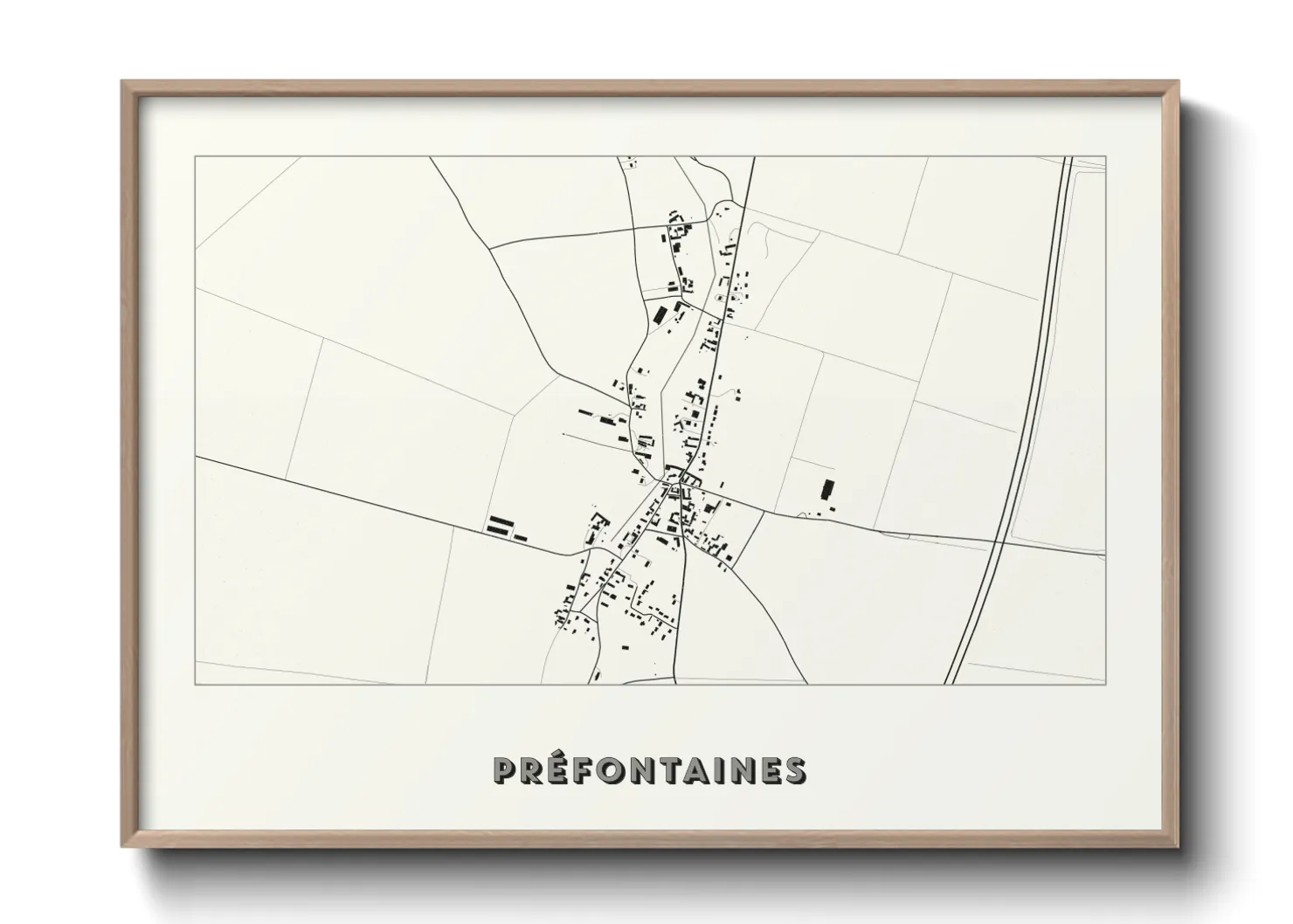 Une affiche de carte sur Préfontaines