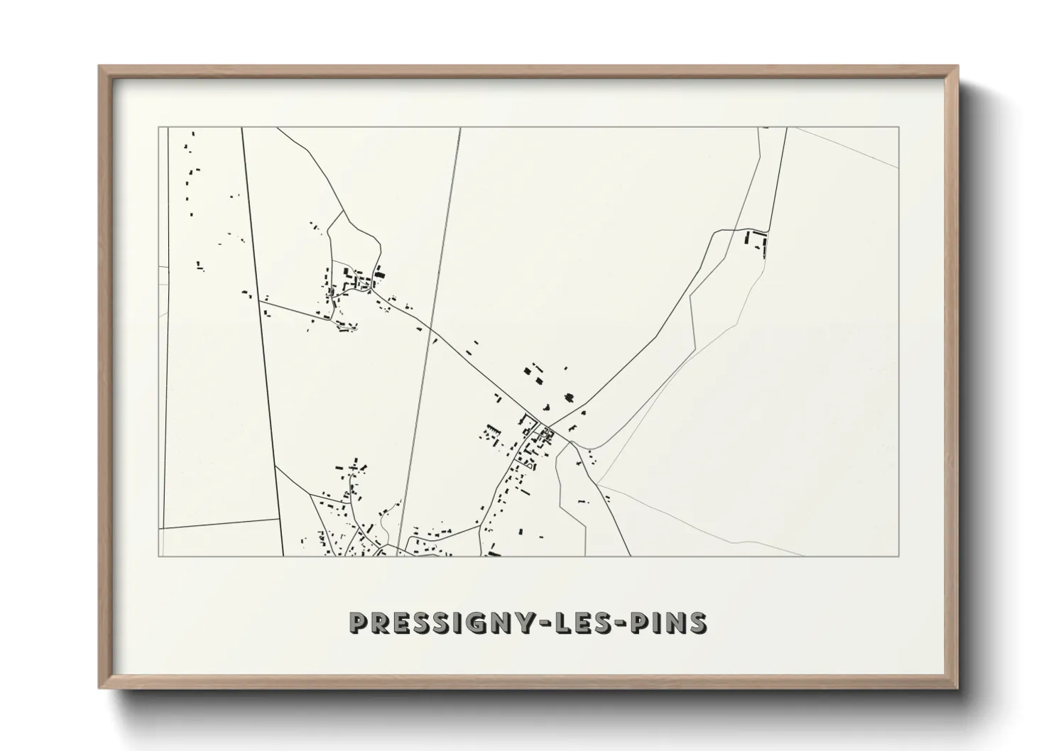 Une affiche de carte sur Pressigny-les-Pins