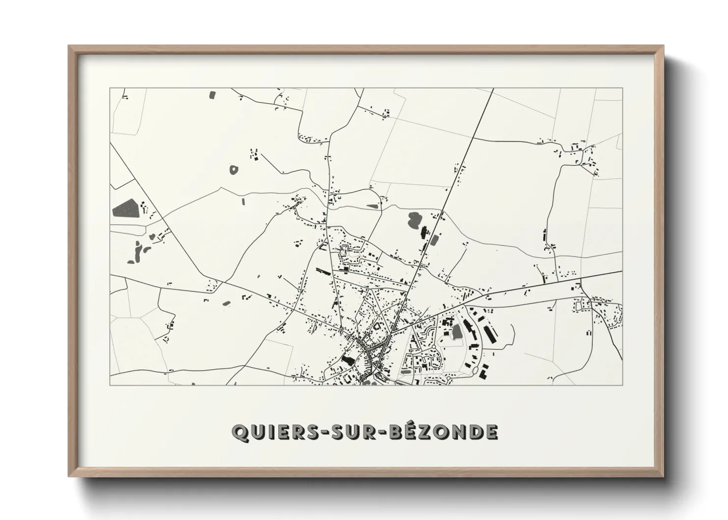 Une affiche de carte sur Quiers-sur-Bézonde