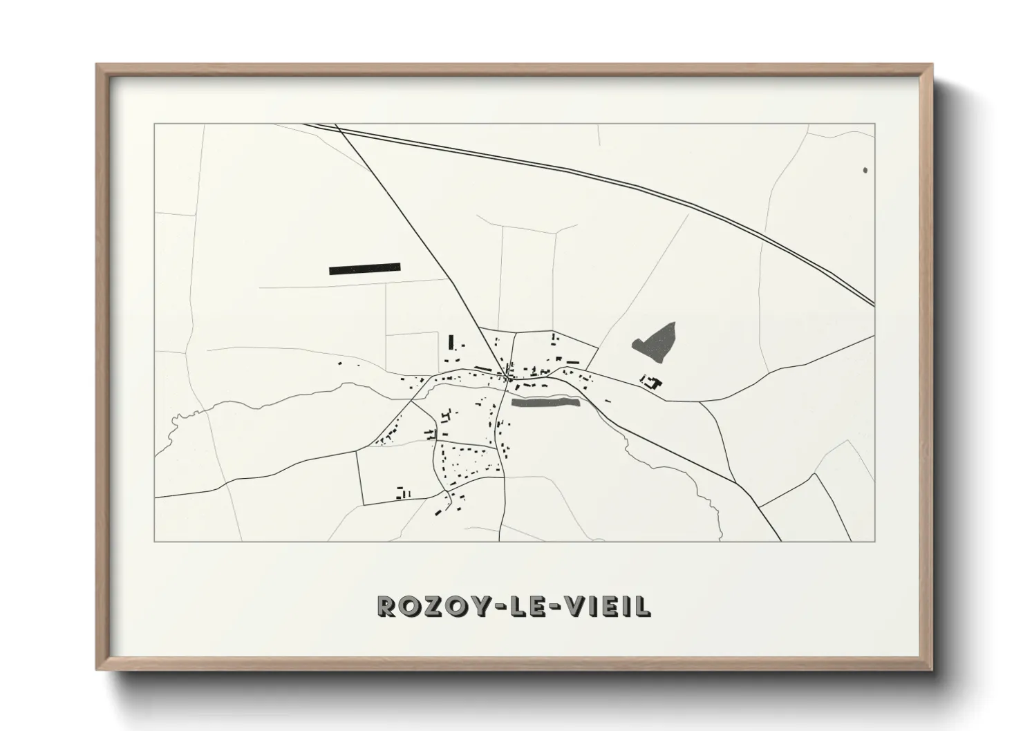 Une affiche de carte sur Rozoy-le-Vieil