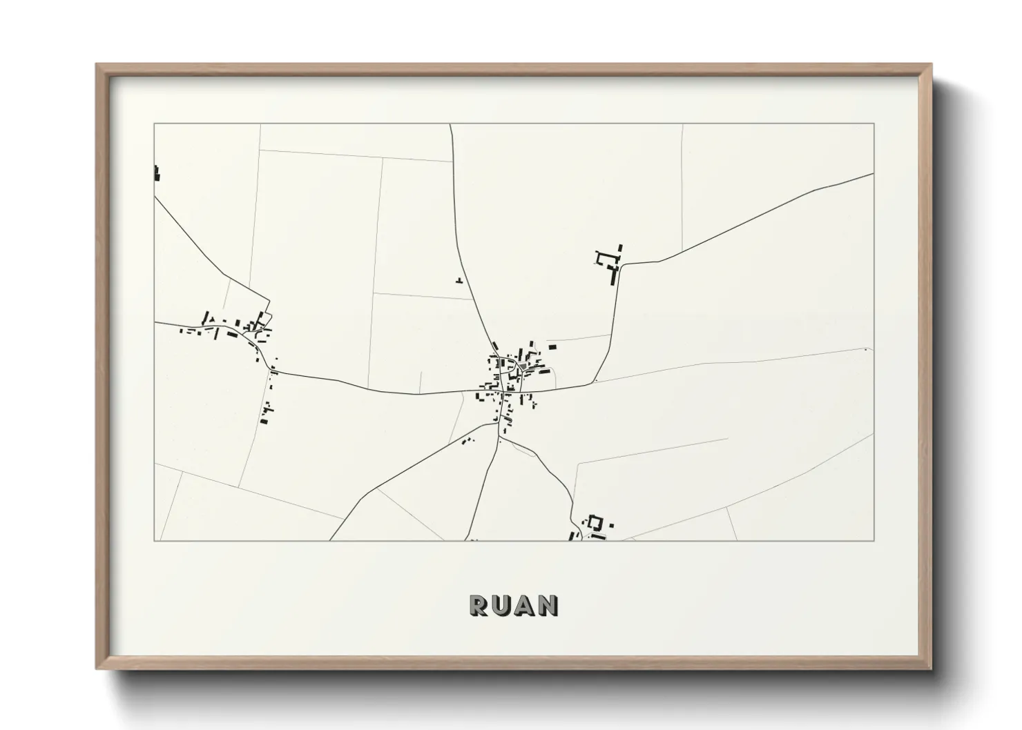 Une affiche de carte sur Ruan