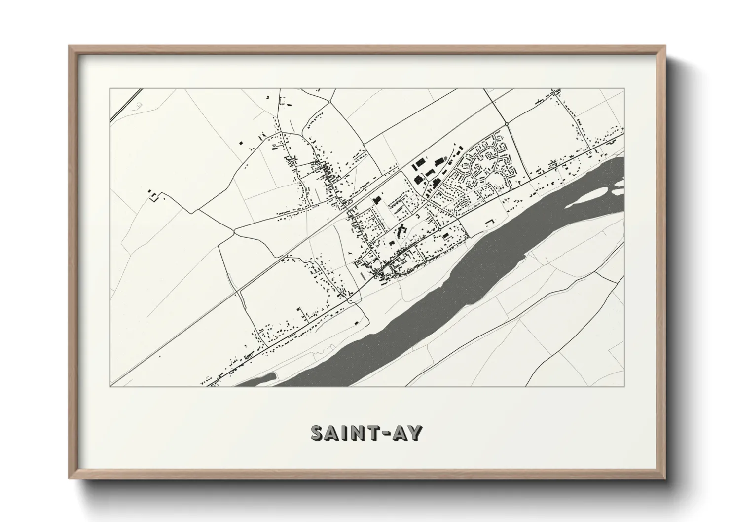 Une affiche de carte sur Saint-Ay