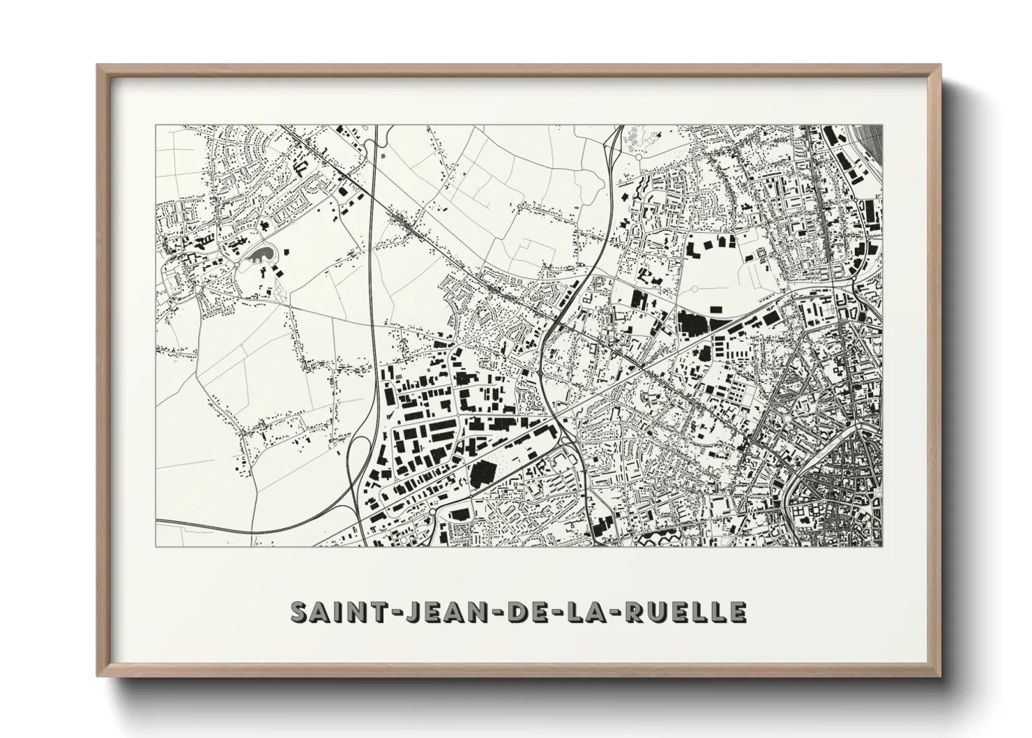 Une affiche de carte sur Saint-Jean-de-la-Ruelle