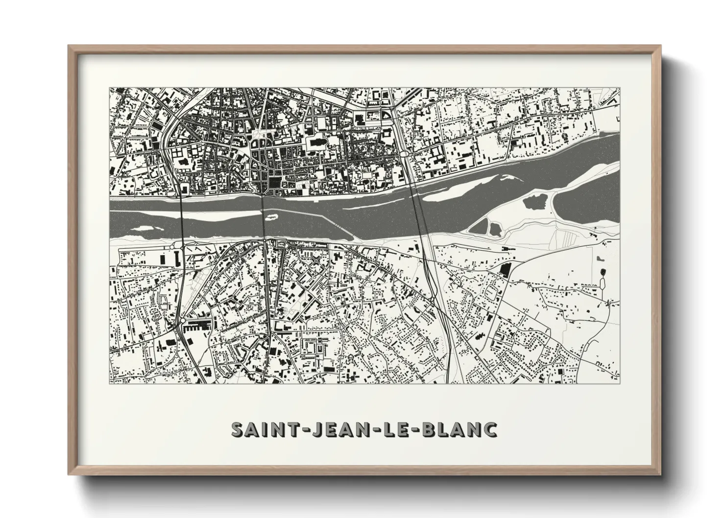 Une affiche de carte sur Saint-Jean-le-Blanc