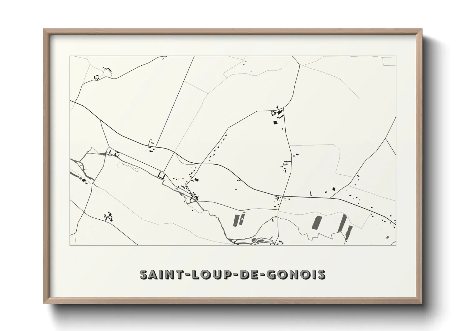 Une affiche de carte sur Saint-Loup-de-Gonois
