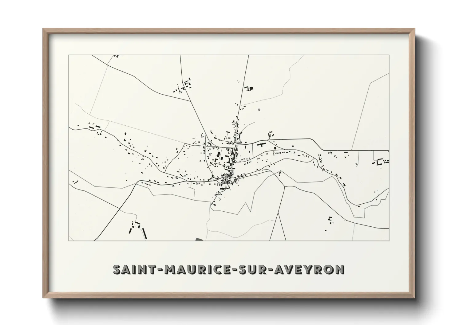 Une affiche de carte sur Saint-Maurice-sur-Aveyron