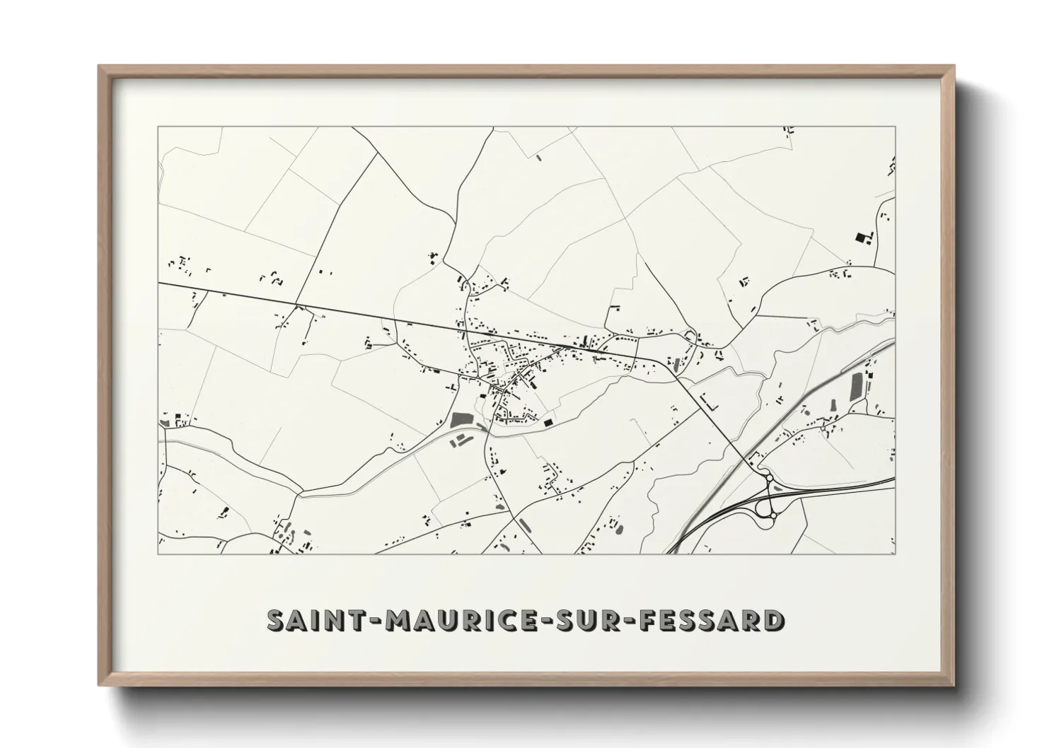 Une affiche de carte sur Saint-Maurice-sur-Fessard