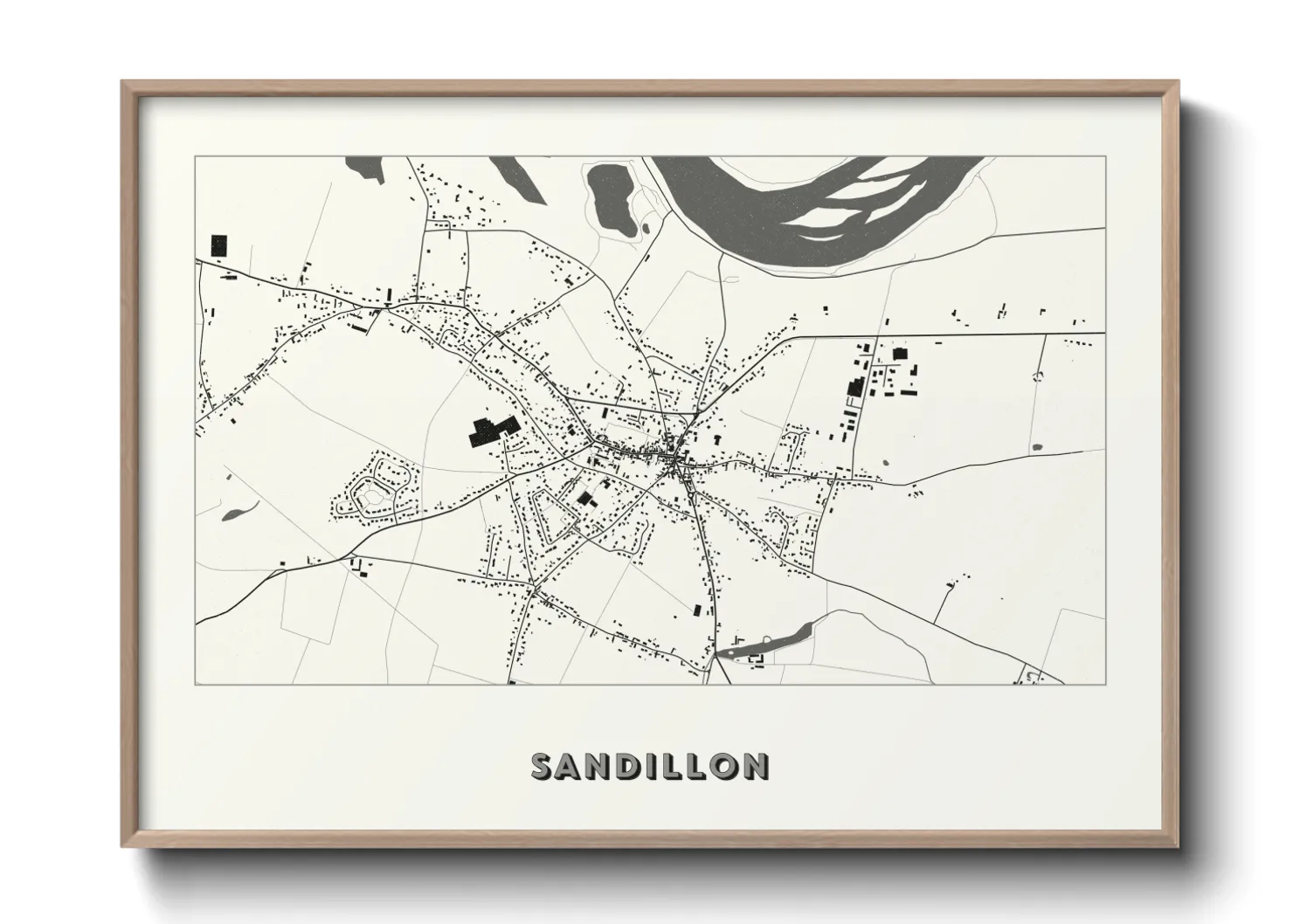 Une affiche de carte sur Sandillon