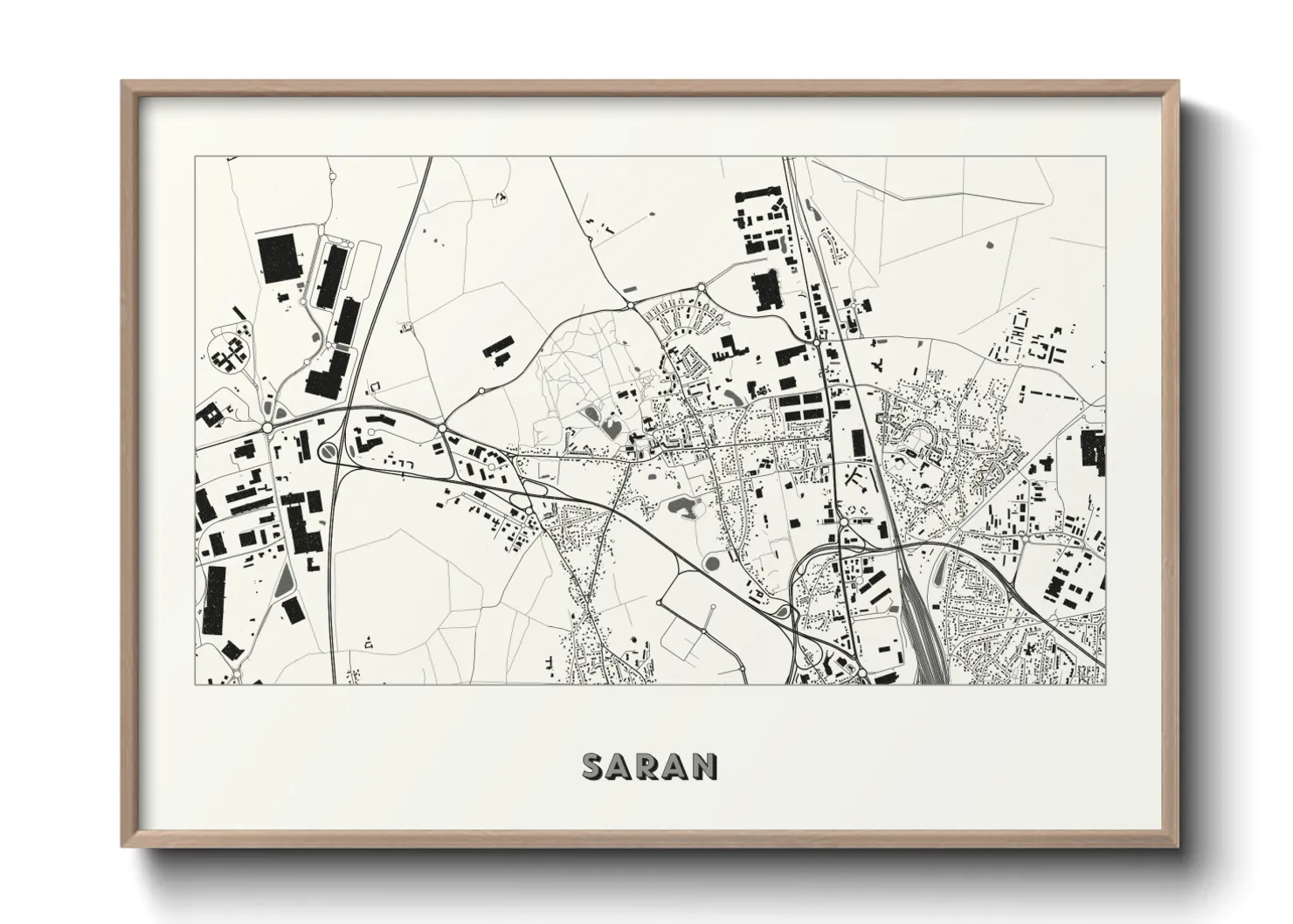 Une affiche de carte sur Saran