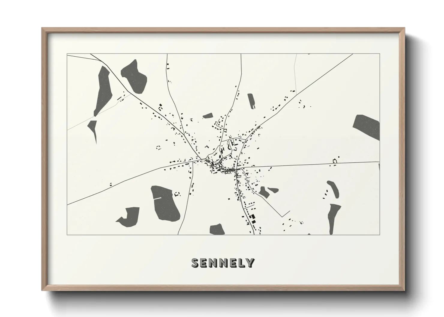 Une affiche de carte sur Sennely