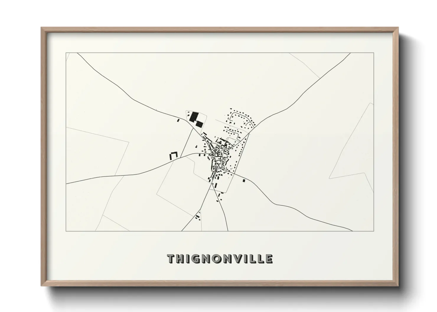 Une affiche de carte sur Thignonville