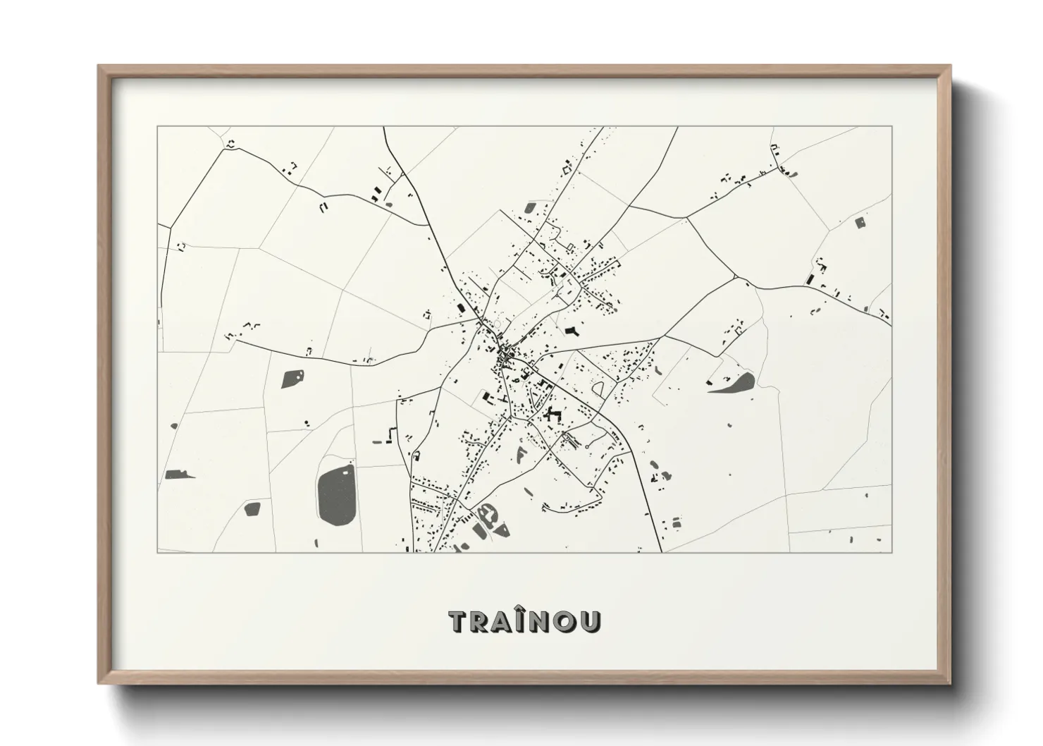 Une affiche de carte sur Traînou