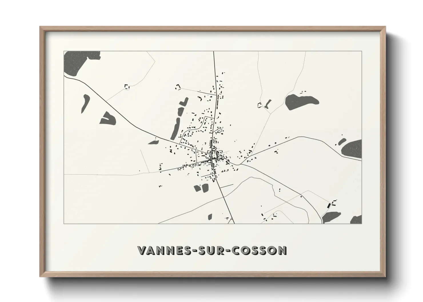 Une affiche de carte sur Vannes-sur-Cosson