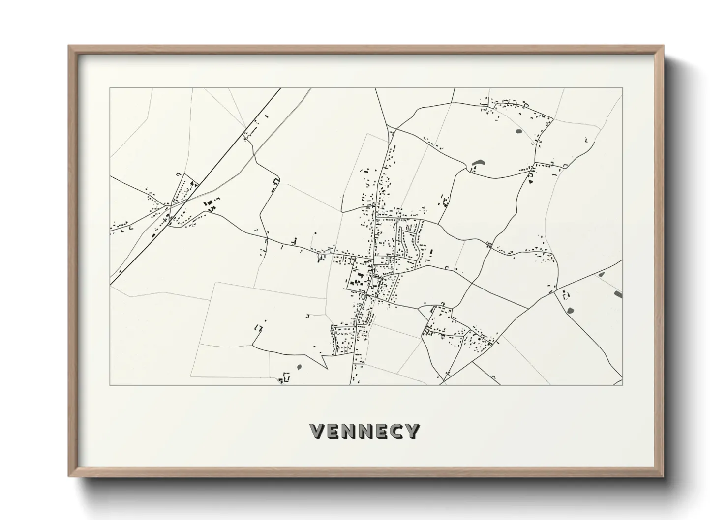 Une affiche de carte sur Vennecy